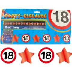 18. Geburtstag - Party-Girlande "Verkehrsschilder und Sterne"