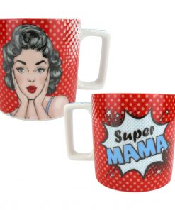 Rote Tasse mit Motiv und Spruch Mama