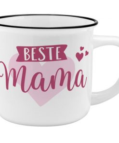 Sheepworldbecher in weiß mit Spruch "Beste Mama" und Herzen