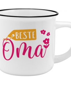 Sheepworldbecher in weiß mit Aufschrift "Beste Oma"