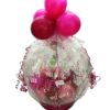 Geschenkballon pink, bourdeaux verpackt in Folie