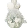 Geschenkballon in silber und weiß verpackt in Folie zur silbernen Hochzeit
