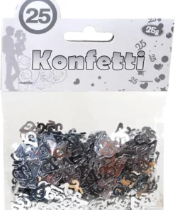 Konfetti mit Zahl "25" Silber