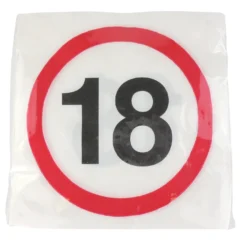 Servietten zum 18. Geburtstag "Verkehrsschild"