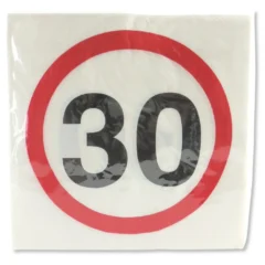 Servietten zum 30. Geburtstag "Verkehrsschild"