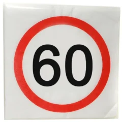 Servietten zum 60. Geburtstag "Verkehrsschild"