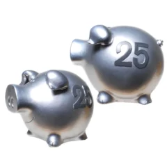 Sparschwein in Silber mit 25