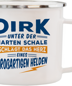 Weißer Emaille-Becher "Dirk"