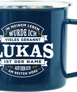 Dunkelblauer Emaille-Becher "Lukas"