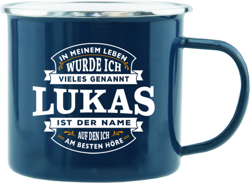 Dunkelblauer Emaille-Becher "Lukas"