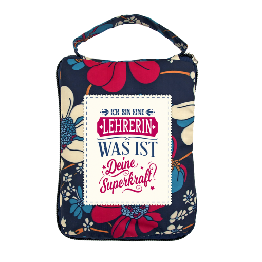 Bunte, falTop-Lady Tasche mit Name – “Lehrerin”tbare Einkaufstasche "lehrerin"