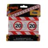 Absperrband zum 20. Geburtstag in rot/weiß
