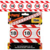 Absperrband zum 18. Geburtstag in rot/weiß