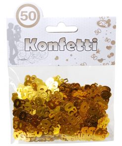 Konfetti mit Zahl “50” Gold