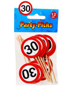 Party-Picks "Verkehrsschild" zum 30. Geburtstag