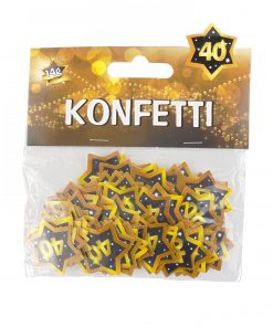 Konfetti zum 40. Geburtstag in schwarz/gold und Sternenform