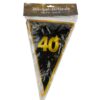 Wimpel-Girlande zum 40. Geburtstag in schwarz/gold