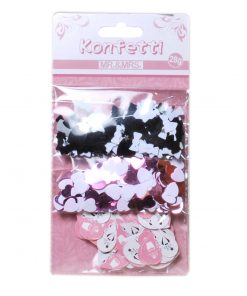 Konfetti-Mix "Mr. & Mrs." Rosa/Schwarz zur Hochzeit