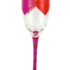 Sektglas mit Herzen in rot und pink