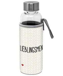 ppd Glasflasche "Lieblingsmensch" mit Schutzhülle