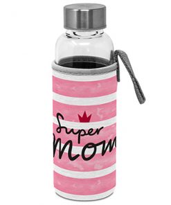 ppd Glasflasche "Super Mom" mit Schutzhülle