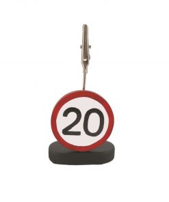 Fotohalter zum 20. Geburtstag im Verkehrsschilddesign