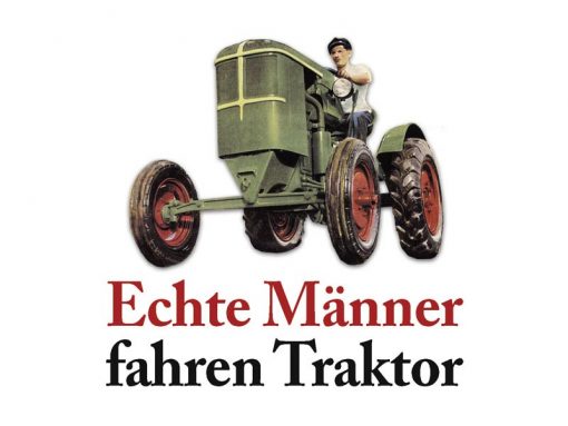 Untersetzer aus Metall "Echte Männer fahren Traktor"