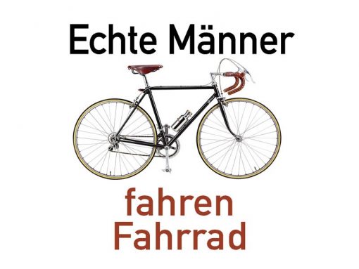 Untersetzer aus Metall "Echte Männer fahren Fahrrad"