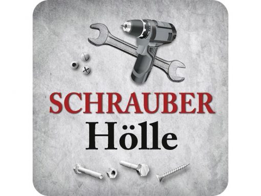 Untersetzer aus Metall "Schrauber Hölle"