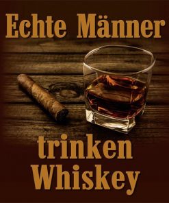 Untersetzer aus Metall "Echte Männer trinken Whiskey"