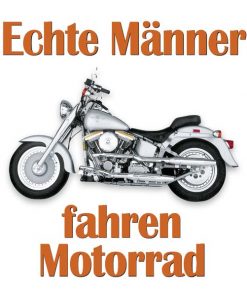 Untersetzer aus Metall "Echte Männer fahren Motorrad"