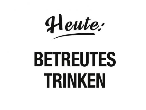 Untersetzer aus Metall in schwarz und weiß "Heute: Betreutes Trinken"