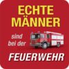 Untersetzer aus Metall in rot "Echte Männer sind bei der Feuerwehr"