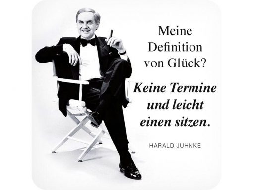 Untersetzer aus Metall in schwarz und weiß "Meine Definition von GLück?"