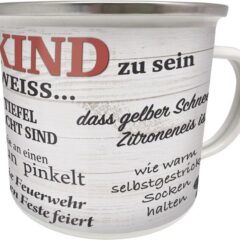 Emaillebecher "Ich bin stolz ein Dorfkind zu sein"