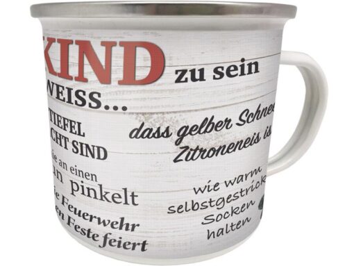 Emaillebecher "Ich bin stolz ein Dorfkind zu sein"