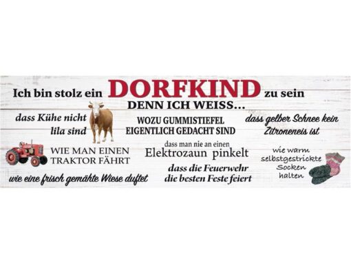 Motiv zum Emaille Becher "Ein Dorfkind weiß"
