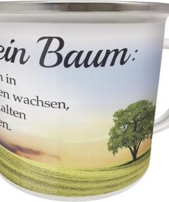 Emaille Becher "Familie ist wie ein Baum"