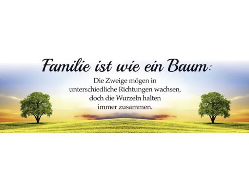 Motive vom Emaille Becher "Familie ist wie ein Baum"