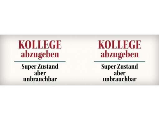 Motive vom Emaille Becher "Kollege abzugeben"