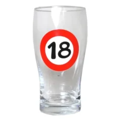 Bierglas zum 18. Geburtstag "Verkehrsschild"