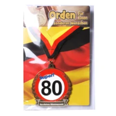 Glückwunschkarte zum 80. Geburtstag mit Orden
