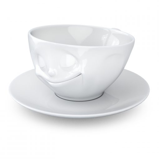 FiftyEight Kaffeetasse "Glücklich", Seitlich von oben