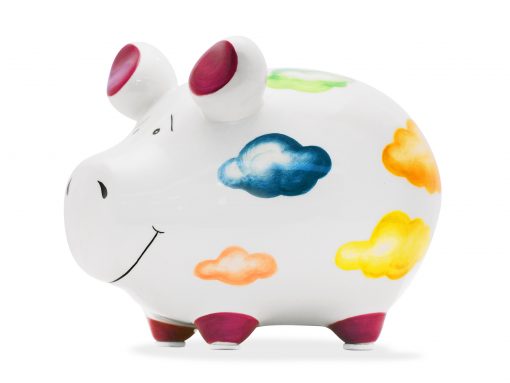 KCG Sparschwein mit bunten Wolken