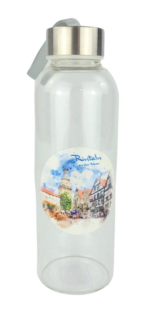 Glasflasche mit Schlaufe "Rinteln an der Weser"