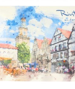 Brettchen "Rinteln an der Weser" mit Marktplatz-Motiv