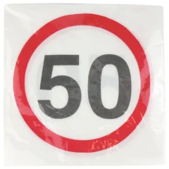 Servietten zum 50. Geburtstag "Verkehrsschild"