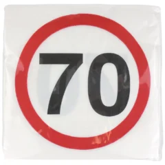 Servietten zum 70. Geburtstag "Verkehrsschild"