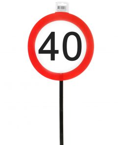 Verkehrsschild "40" mit Stab