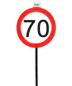 Verkehrsschild "70" mit Stab